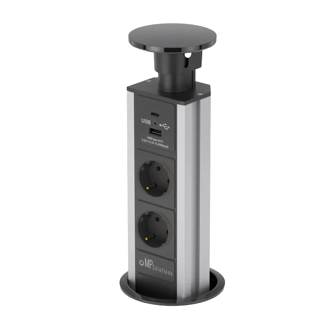 V7BSSB-EU: Stainless Steel Top Pop Up Power Socket